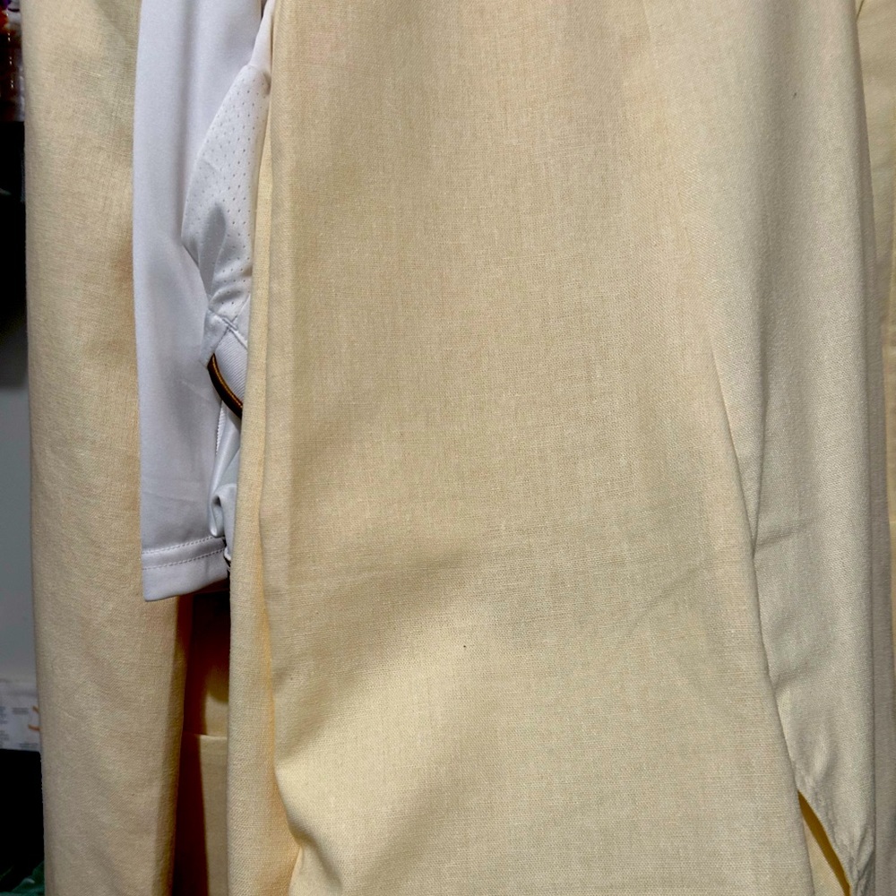 Wangyue Ivory Linen Suit